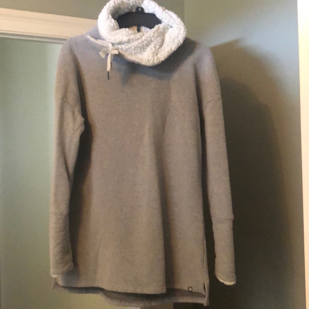 Gray cowl neck